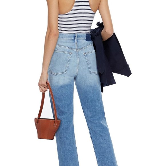 Frame Denim Jeans Le Original Cropped Patchwork Boyfriend Size 32 US size 14 - Picture 6 of 16